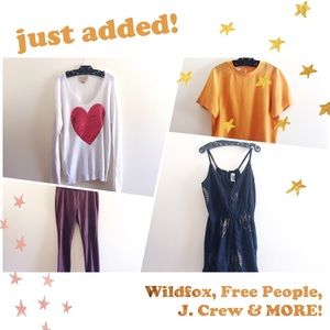 *JUST ADDED* WILDFOX J. Crew FREE PEOPLE & more!